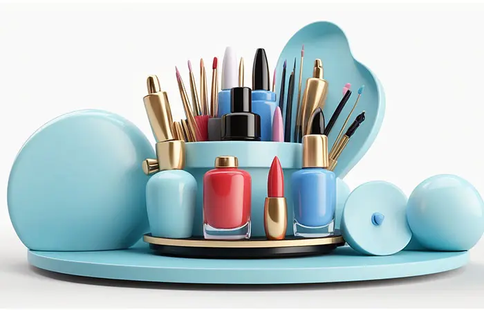 Beauty Products Modern 3D Picture Illustration image